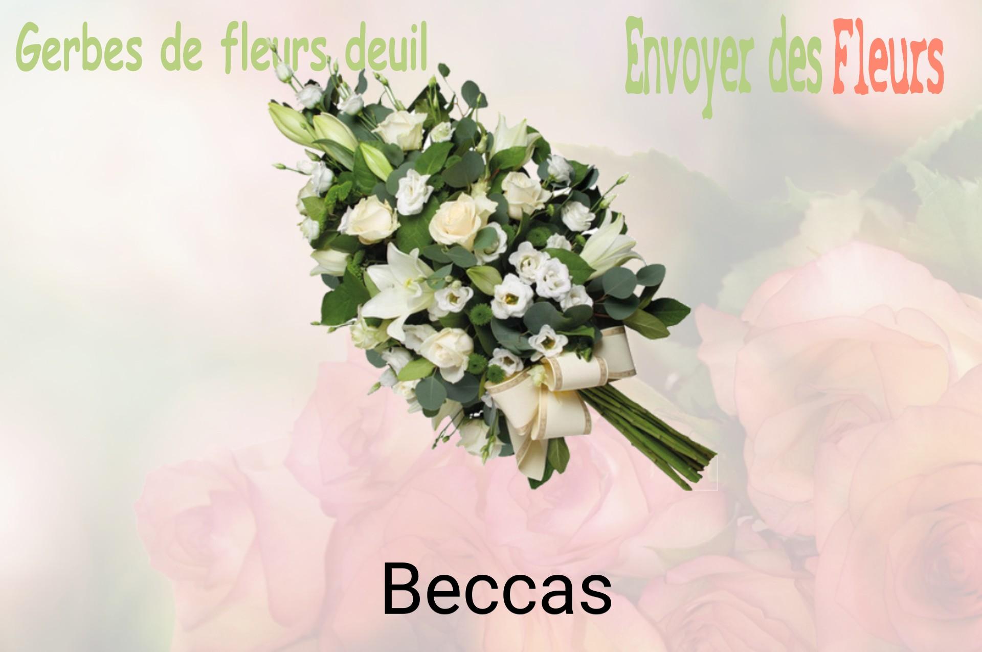 Gerbe de fleurs de deuil livrée à Beccas